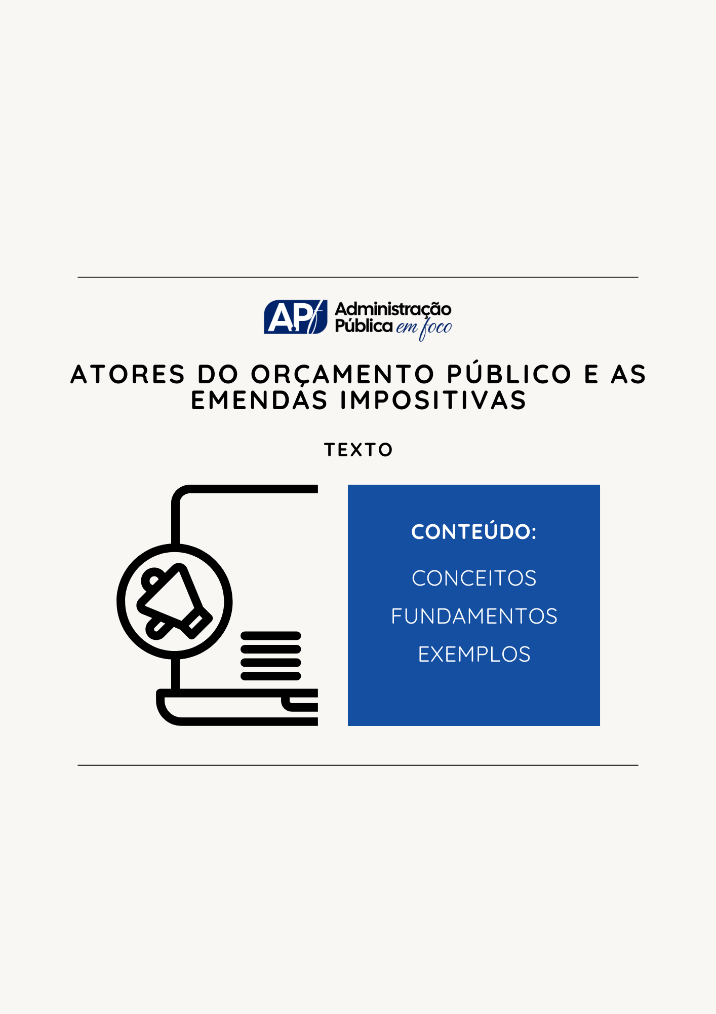 ATORES DO ORÇAMENTO PÚBLICO E AS EMENDAS IMPOSITIVAS – texto